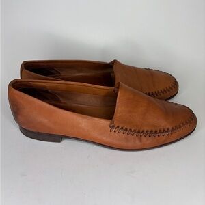 Neiman Marcus Brown Leather Loafer Slip On Shoes Men's Size 10 Made In Italy